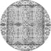 Round Abstract Gray Modern Rug, abs3159gry