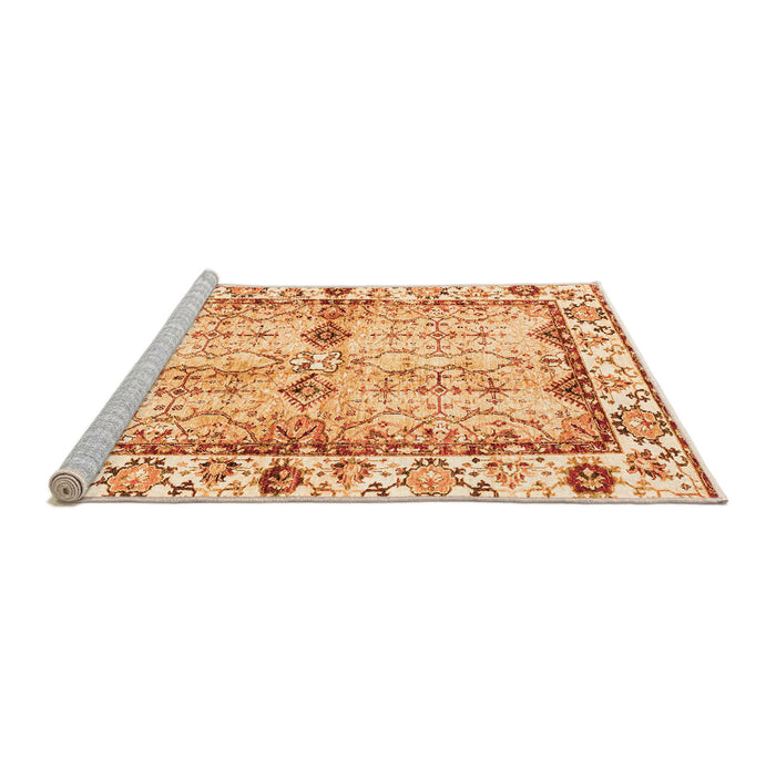 Sideview of Machine Washable Abstract Orange Modern Area Rugs, wshabs3159org