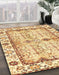 Machine Washable Abstract Chocolate Brown Rug in a Family Room, wshabs3159