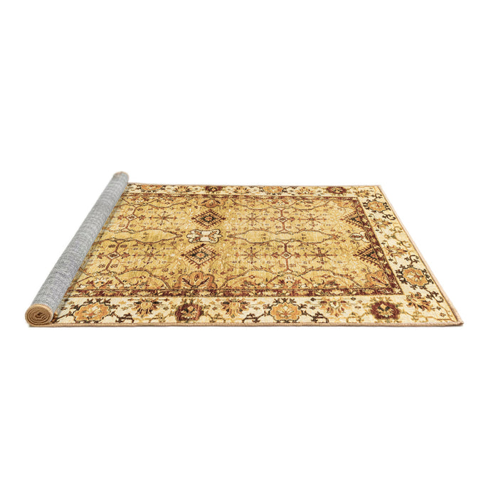 Sideview of Machine Washable Abstract Brown Modern Rug, wshabs3159brn