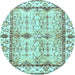 Round Machine Washable Abstract Light Blue Modern Rug, wshabs3159lblu