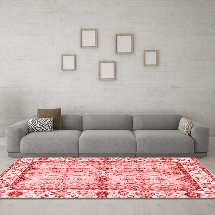 Modern Red Washable Rugs