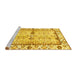 Sideview of Machine Washable Abstract Yellow Modern Rug, wshabs3159yw