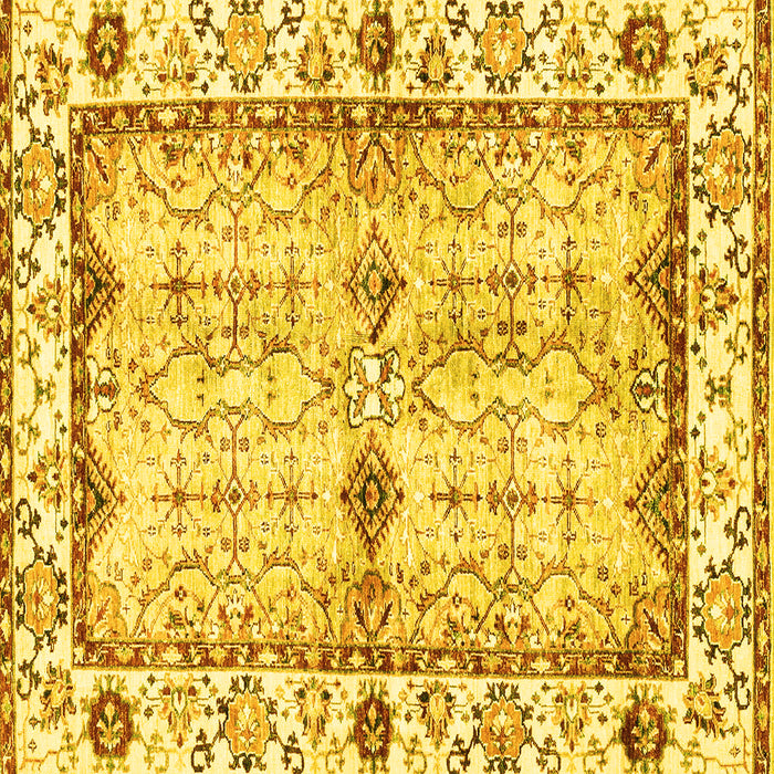 Square Machine Washable Abstract Yellow Modern Rug, wshabs3159yw