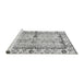 Sideview of Machine Washable Abstract Gray Modern Rug, wshabs3159gry