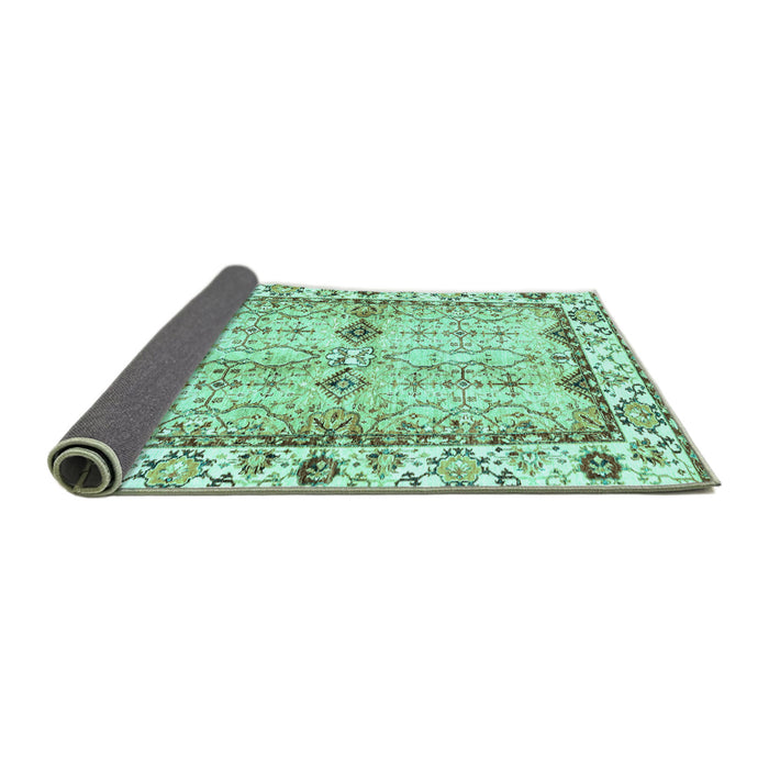 Sideview of Abstract Turquoise Modern Rug, abs3159turq