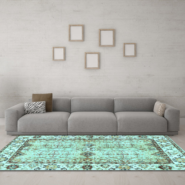 Machine Washable Abstract Light Blue Modern Rug in a Living Room, wshabs3159lblu