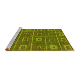 Sideview of Machine Washable Abstract Yellow Modern Rug, wshabs315yw