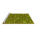 Sideview of Machine Washable Abstract Yellow Modern Rug, wshabs315yw