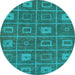 Round Abstract Light Blue Modern Rug, abs315lblu