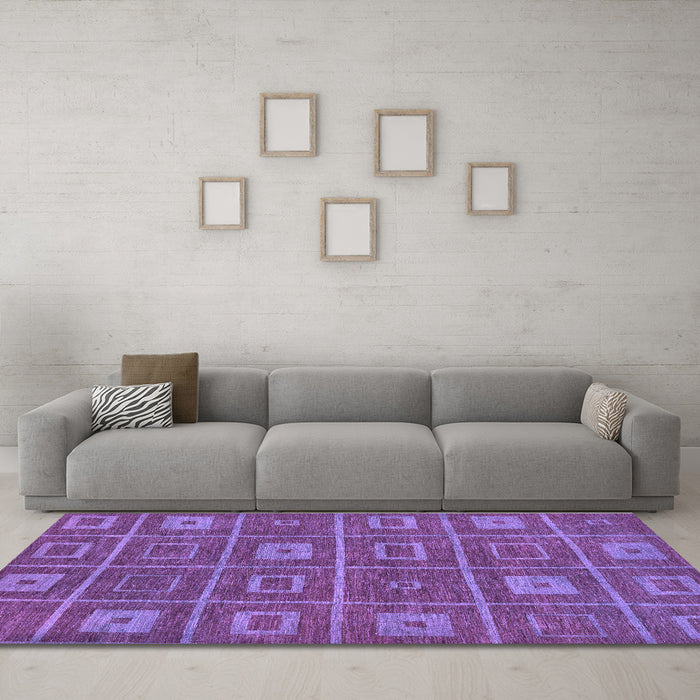 Machine Washable Abstract Purple Modern Area Rugs in a Living Room, wshabs315pur
