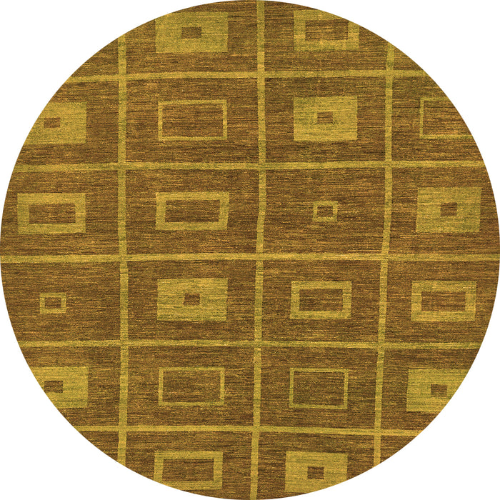 Round Machine Washable Abstract Orange Modern Area Rugs, wshabs315org