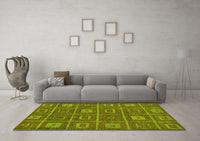 Machine Washable Abstract Yellow Modern Rug, wshabs315yw