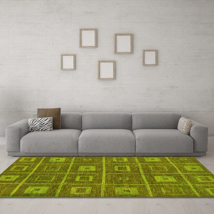 Machine Washable Abstract Yellow Modern Rug in a Living Room, wshabs315yw