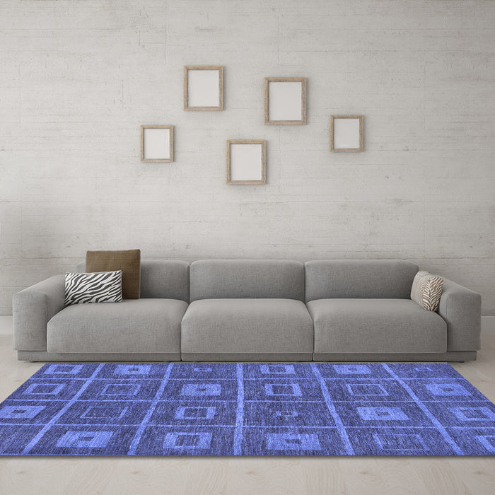 Machine Washable Abstract Blue Modern Rug in a Living Room, wshabs315blu