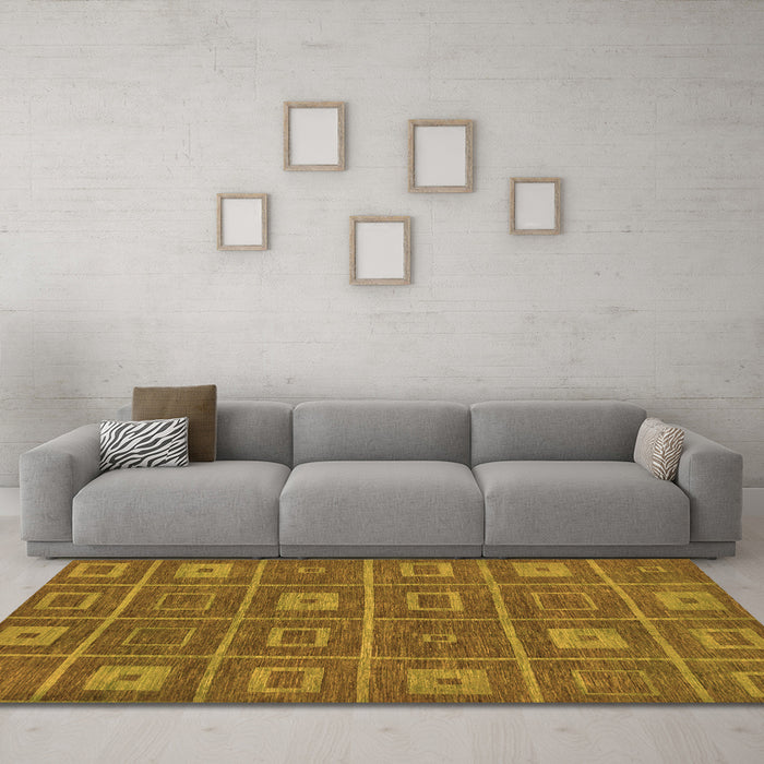 Machine Washable Abstract Orange Modern Area Rugs in a Living Room, wshabs315org