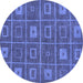 Round Abstract Blue Modern Rug, abs315blu