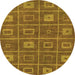 Round Abstract Orange Modern Rug, abs315org