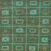 Square Abstract Army Green Modern Rug, abs315