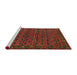 Sideview of Machine Washable Abstract Red Rug, wshabs316