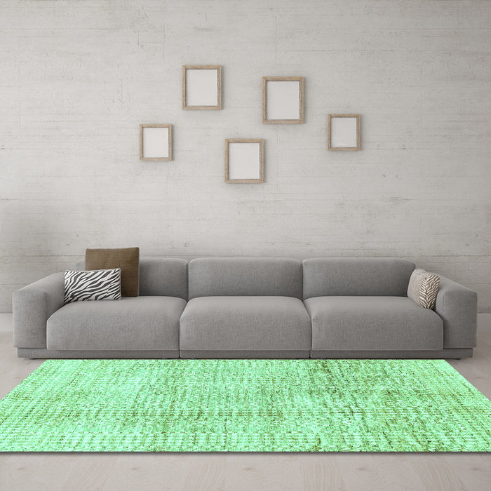 Machine Washable Abstract Turquoise Modern Area Rugs in a Living Room,, wshabs3160turq