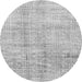 Round Machine Washable Abstract Gray Modern Rug, wshabs3160gry