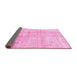 Sideview of Abstract Pink Modern Rug, abs3160pnk