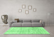 Machine Washable Abstract Emerald Green Modern Area Rugs in a Living Room,, wshabs3160emgrn