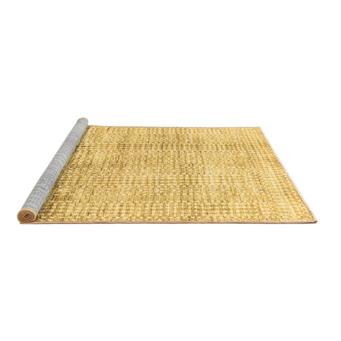 Sideview of Machine Washable Abstract Brown Modern Rug, wshabs3160brn