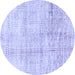 Round Abstract Blue Modern Rug, abs3160blu