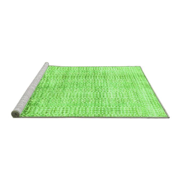 Sideview of Machine Washable Abstract Green Modern Area Rugs, wshabs3160grn