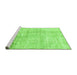 Sideview of Machine Washable Abstract Green Modern Area Rugs, wshabs3160grn