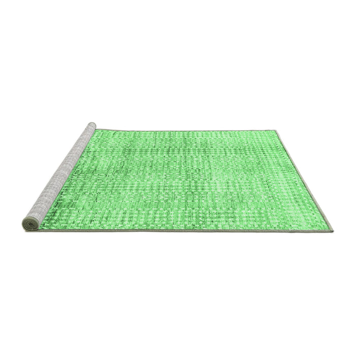 Sideview of Machine Washable Abstract Emerald Green Modern Area Rugs, wshabs3160emgrn