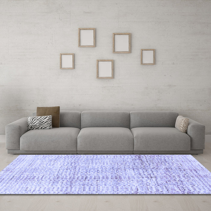 Machine Washable Abstract Blue Modern Rug in a Living Room, wshabs3160blu