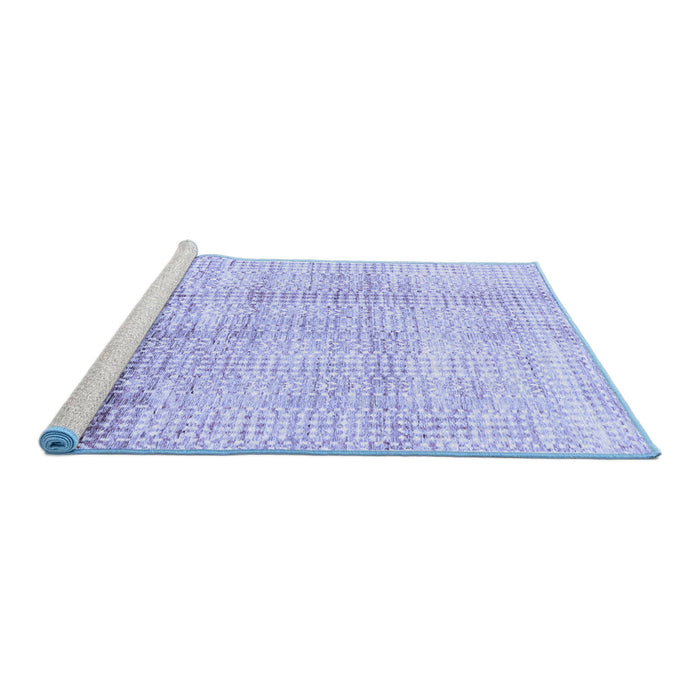 Sideview of Machine Washable Abstract Blue Modern Rug, wshabs3160blu