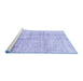 Sideview of Machine Washable Abstract Blue Modern Rug, wshabs3160blu