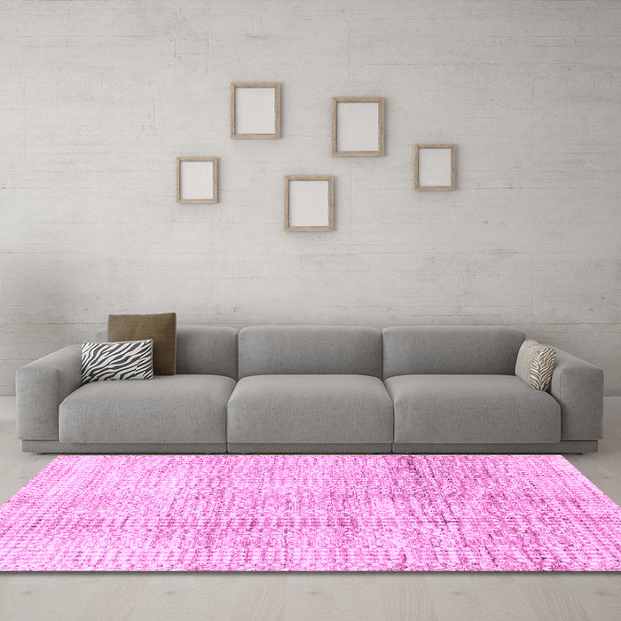 Machine Washable Abstract Purple Modern Area Rugs in a Living Room, wshabs3160pur