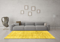 Machine Washable Abstract Yellow Modern Rug, wshabs3160yw