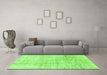 Machine Washable Abstract Green Modern Area Rugs in a Living Room,, wshabs3160grn