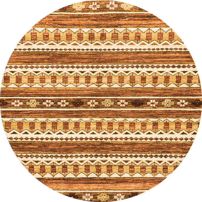 Round Abstract Orange Modern Rug, abs3161org