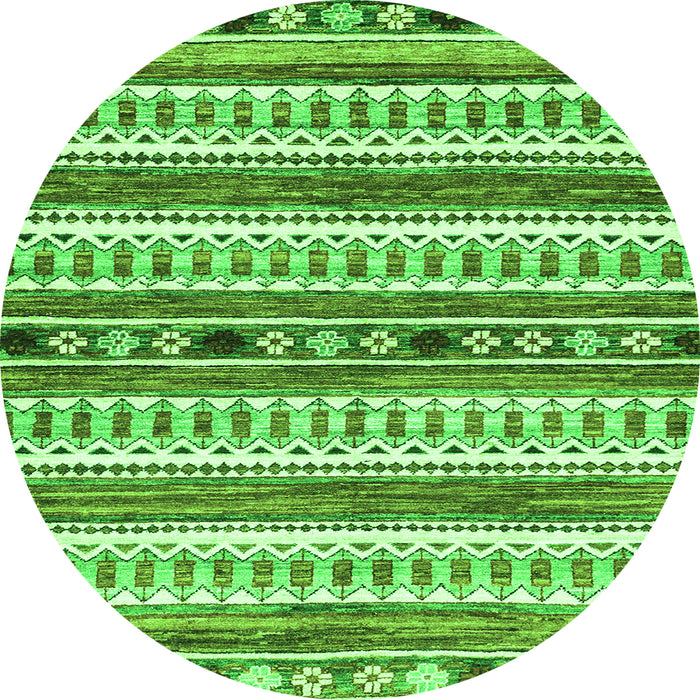 Round Abstract Green Modern Rug, abs3161grn