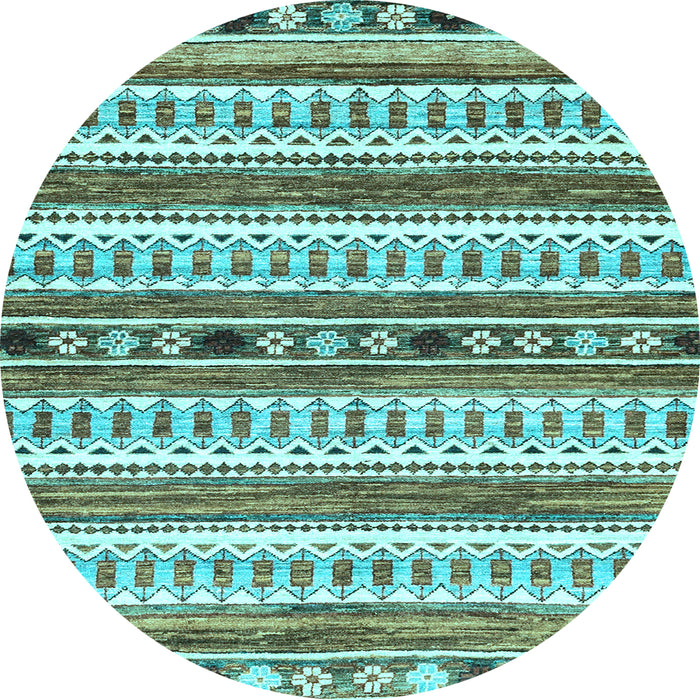 Round Abstract Light Blue Modern Rug, abs3161lblu
