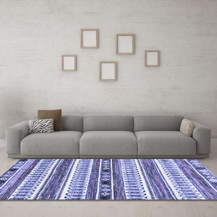 Machine Washable Abstract Blue Modern Rug in a Living Room, wshabs3161blu