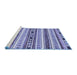 Sideview of Machine Washable Abstract Blue Modern Rug, wshabs3161blu