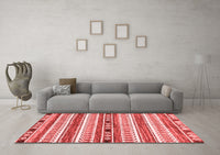 Machine Washable Abstract Red Modern Rug, wshabs3161red