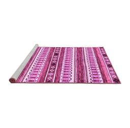 Sideview of Machine Washable Abstract Pink Modern Rug, wshabs3161pnk
