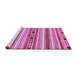 Sideview of Machine Washable Abstract Pink Modern Rug, wshabs3161pnk