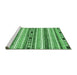 Sideview of Machine Washable Abstract Emerald Green Modern Area Rugs, wshabs3161emgrn