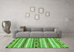 Machine Washable Abstract Green Modern Area Rugs in a Living Room,, wshabs3161grn