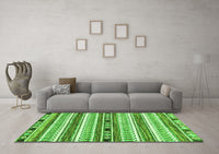 Machine Washable Abstract Green Modern Rug, wshabs3161grn